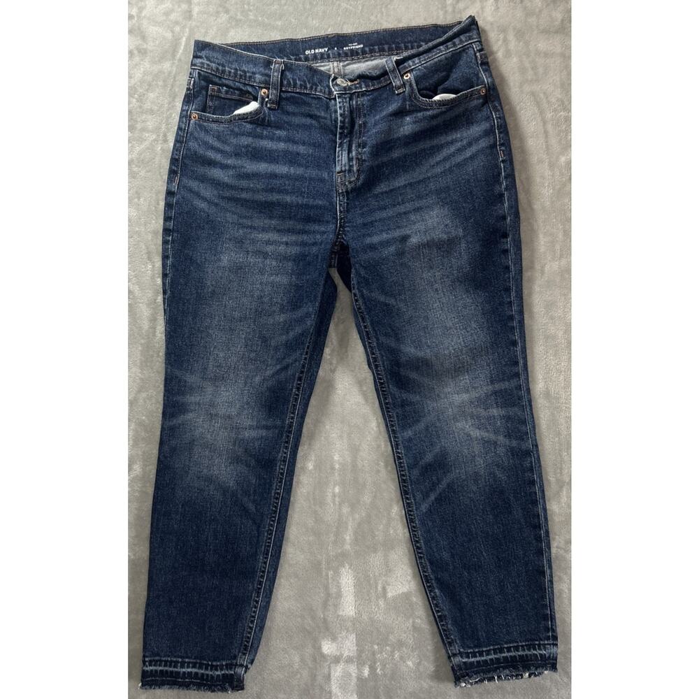 Old Navy Jeans Womens 6 Mid Rise Boyfriend D Raw Hem Preppy Americana Casual